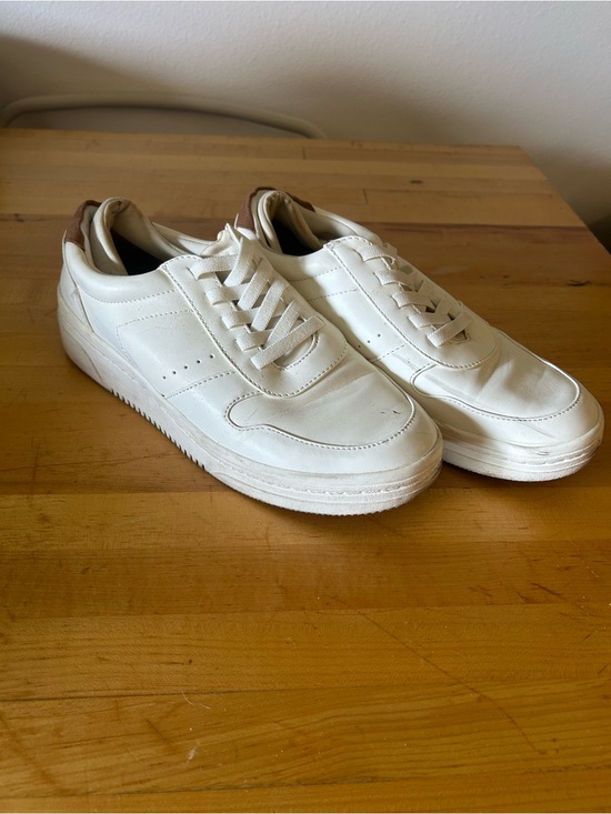 Dr. Scholl's Shoes - Dr. Scholl’s Womens White Casual Leather Sneakers with Brown Heel